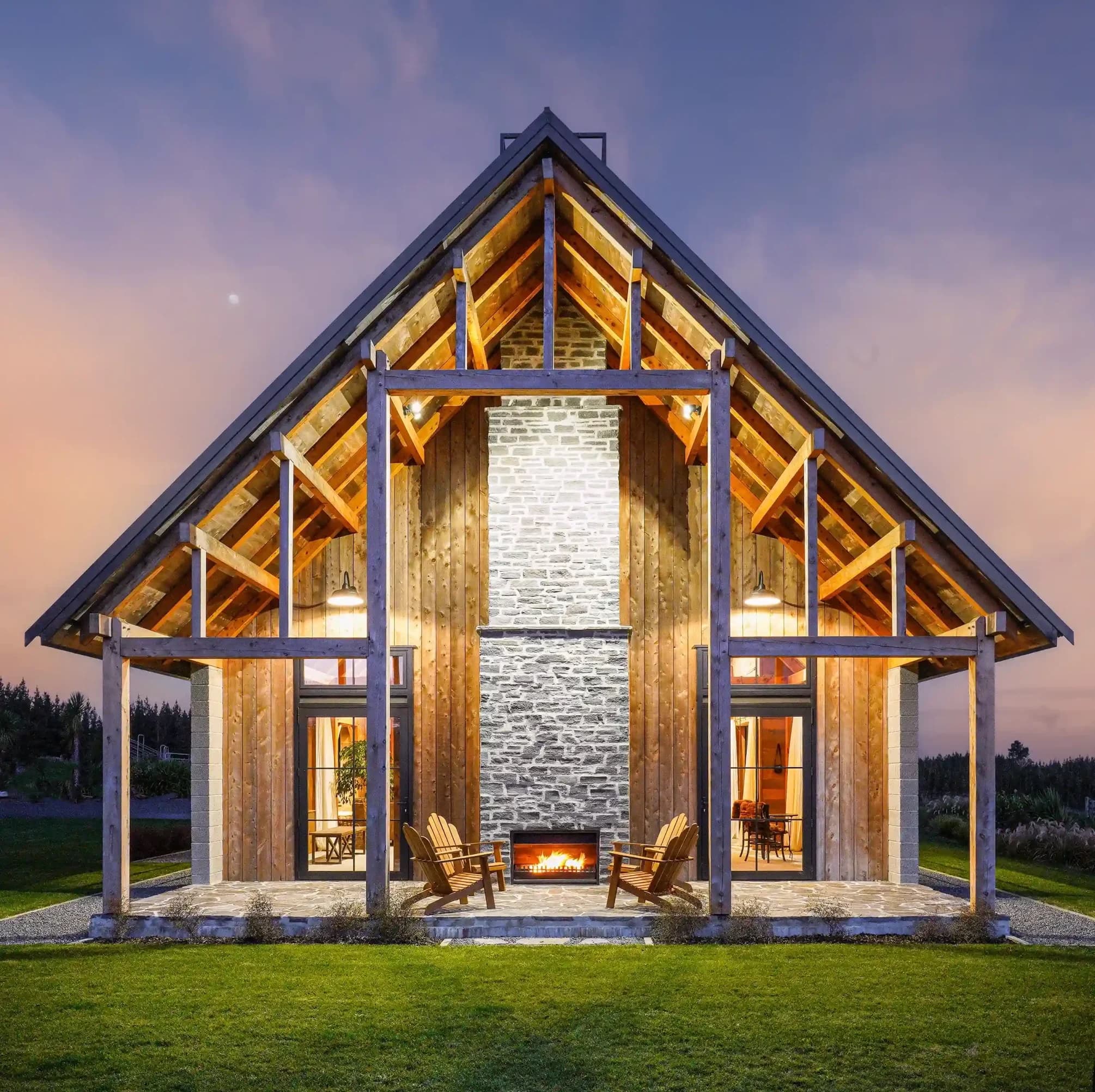 Home of the year, mortise and tenon barn home, log-to-home tours Hawke's Bay