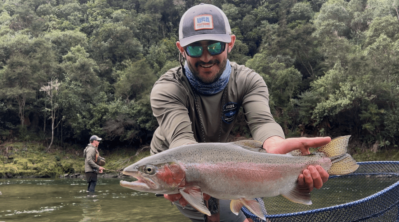 Guided fly fishing on the Mohaka River near Taupo