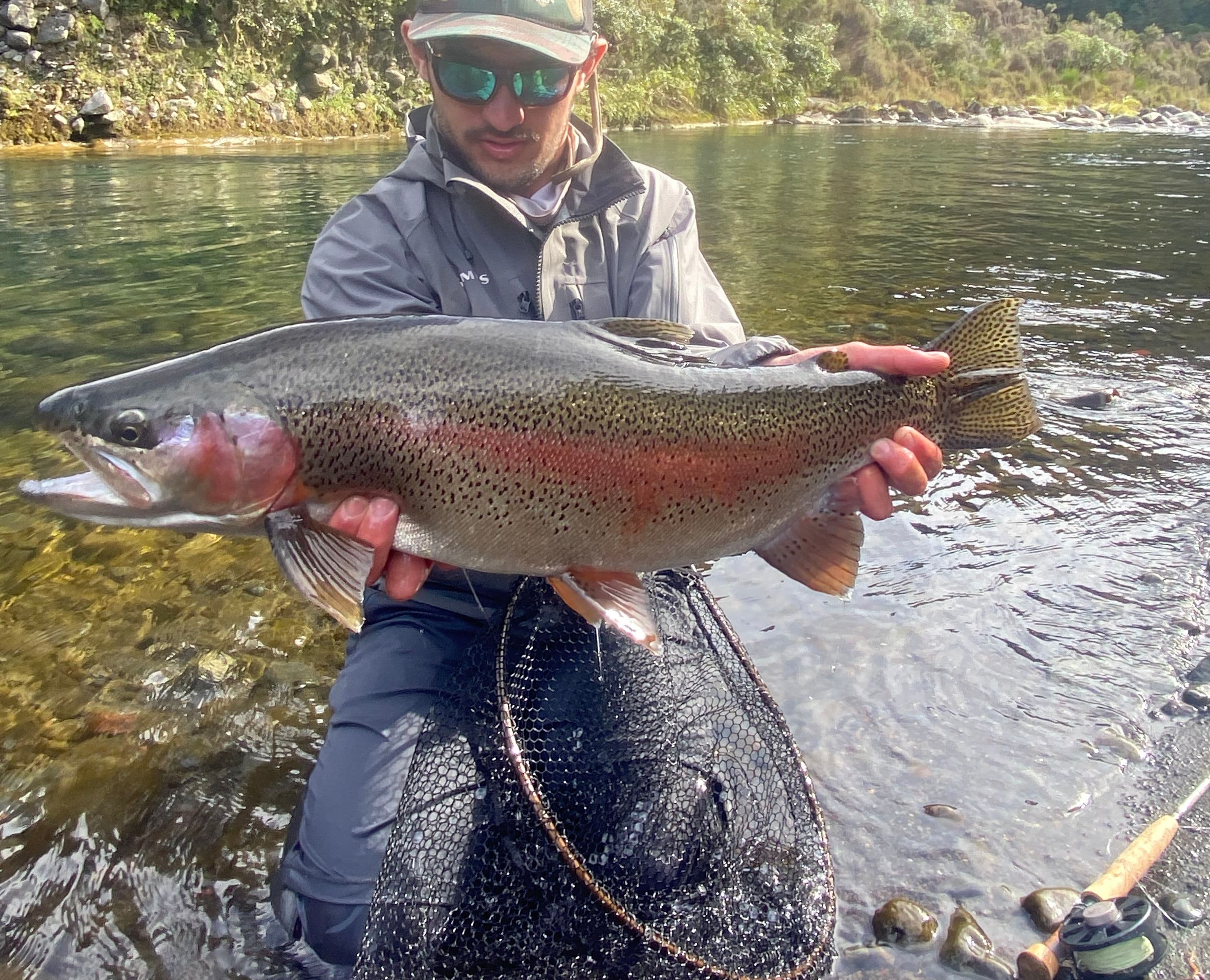 Huge rainbow trout caught on the Mohaka River by Noah Shapiro