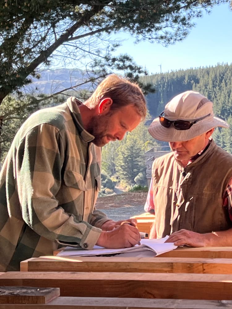 Master carpenter Freek leading the log yard at Heritage Timbercraft