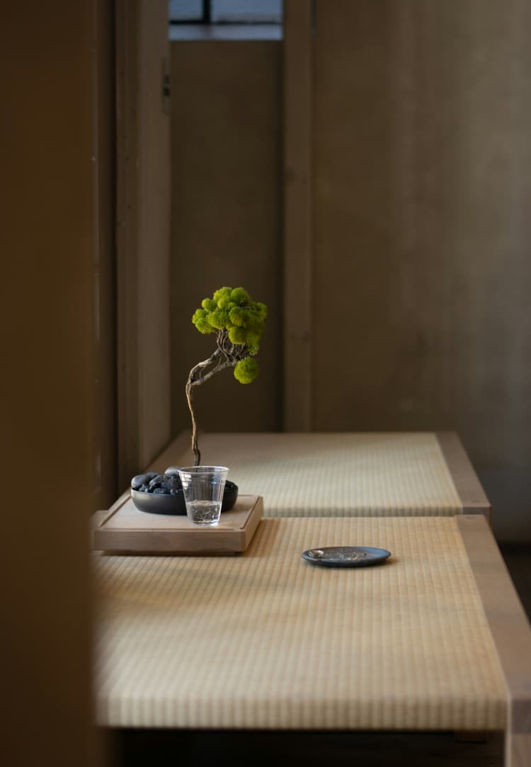 Wabi sabi interior of chic accommodation near Taupo, NZ